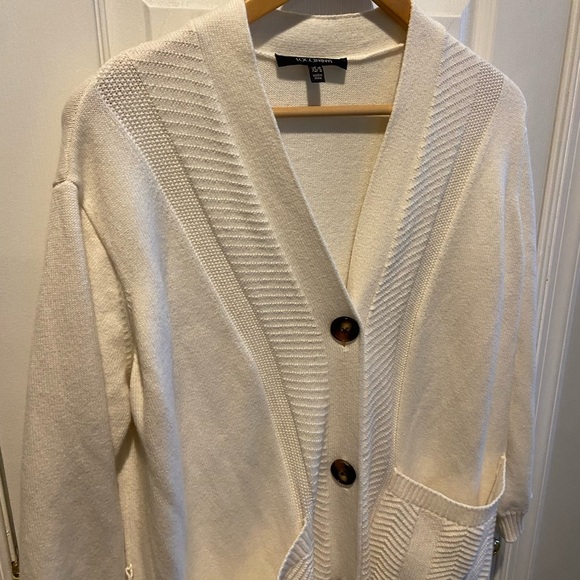 Toccin Long Cardigan Sweater Women XSmall Textured Oversized Slouchy Button Down - Picture 5 of 12